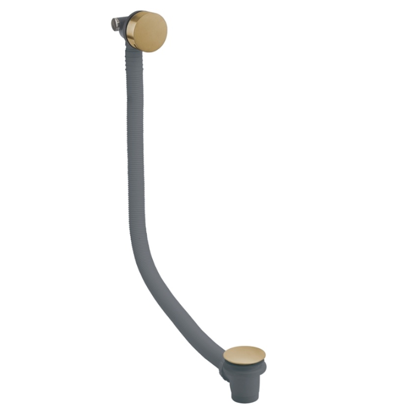 Product Cut out image of the Crosswater 3ONE6 Brushed Brass Bath Filler with Click-Clack Waste